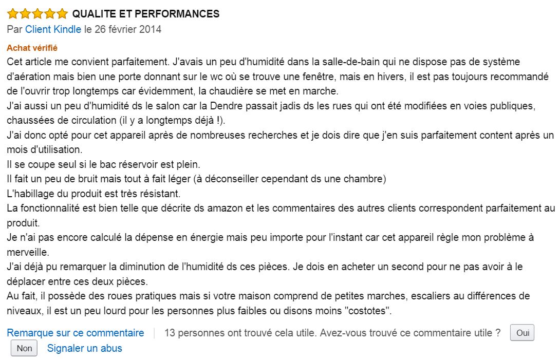 Duracraft_DD_TEC10NE_Déshumidificateur_avis_client_amazon